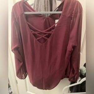 Torrid Chiffon Plum Blouse